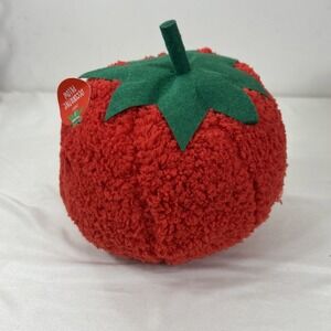 Tomato Shaped 8"x8" Plush Sherpa Novelty Pillow Bullseye's Playground NWT